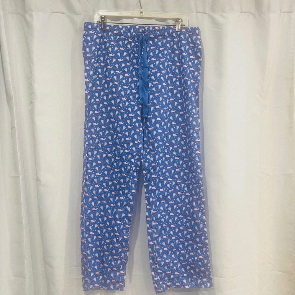 Vineyard Vines Lacrosse Whale Lounge Pants Marlin Blue Pink Small 2L001041-2929